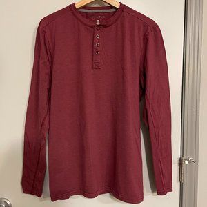 ESNTLS Version 1 Henley, Medium, Burgundy Red